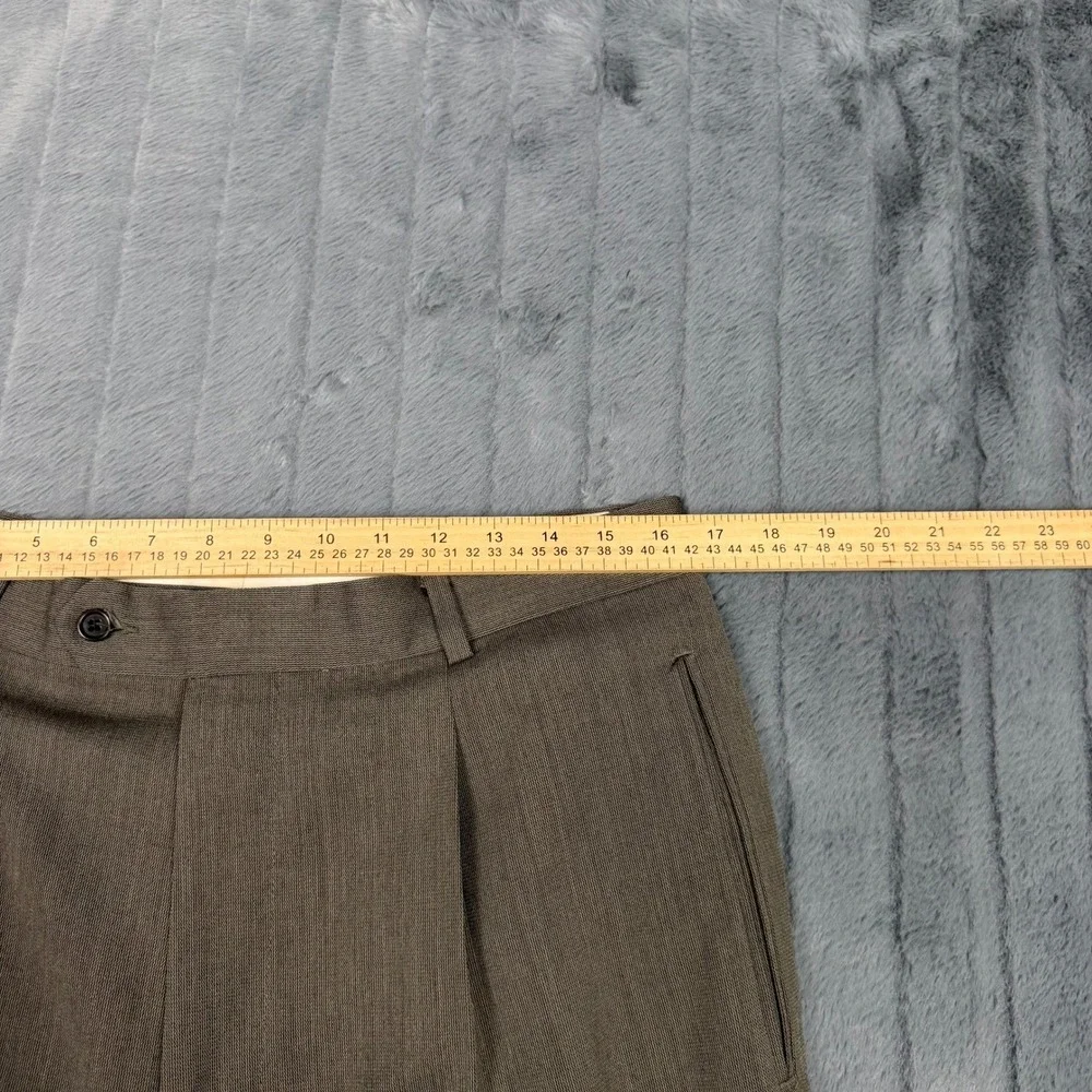 Hugo Boss Mens 44R Suit Brown Wool 3 Button Blazer Pleated Cuffed Pants USA Made